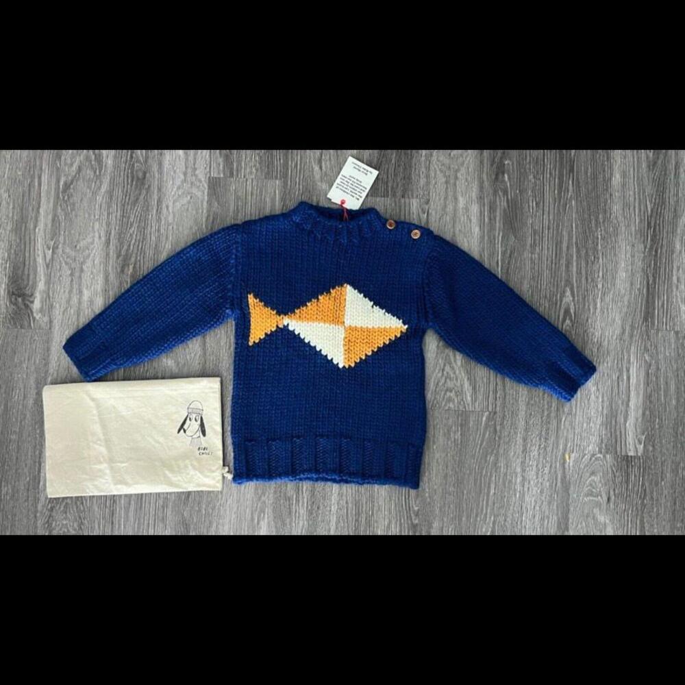 Bobo Choses Blue Sweater Wool !! 8-9Y NEW!!